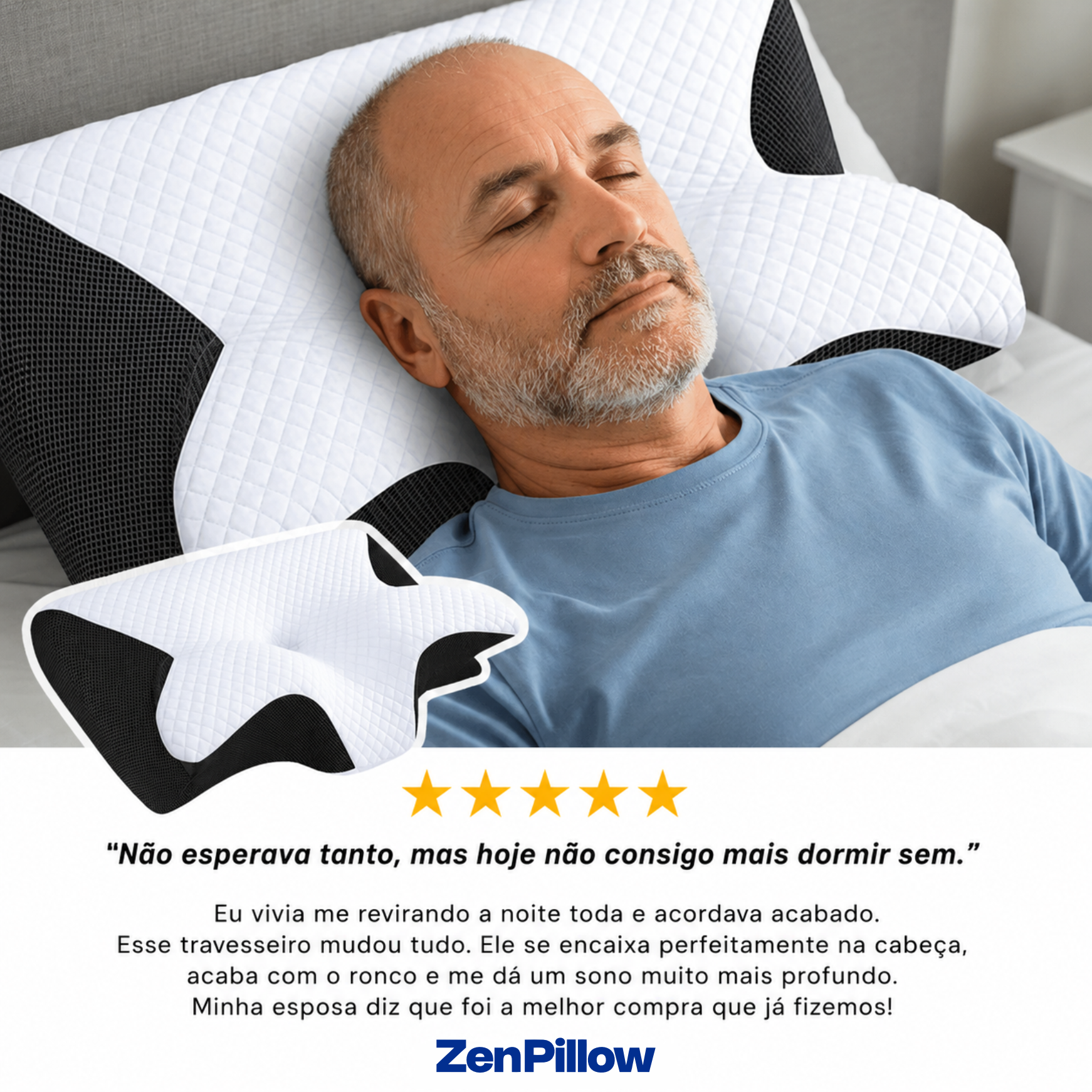 Travesseiro Ergonômico ZenPillow - Zero Ronco